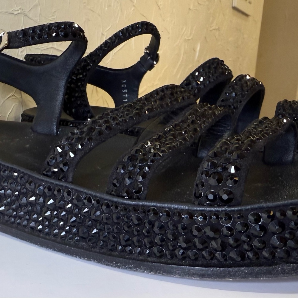 CHANEL Black Embellished Sandals - Picture 3 of 9